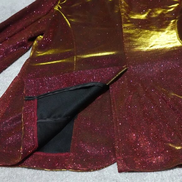Rock & Roll Denim Blazer Jacket Women's Medium Red Color Changing Metallic - Picture 11 of 13